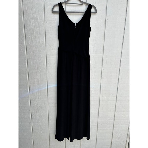 Nine‎ West Women's Black Dressy Jumpsuit, Draping Cross V Neck, Wide Legs, Sz 4 - Picture 3 of 6